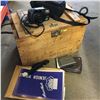 Image 1 : Grenade Wood Crate w/Contents (Vintage Camera's & Blueprints)