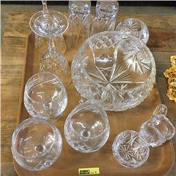 Tray Lot: Crystal 11 Pieces