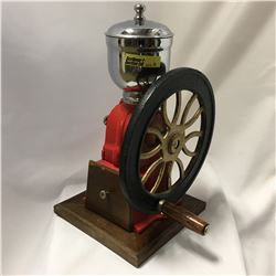 Counter Top Coffee Grinder (12"H) (Red) (No Markings)   (Salesman Sample?)