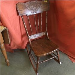 Wooden Rocking Chair (Wheat Pressed Design)