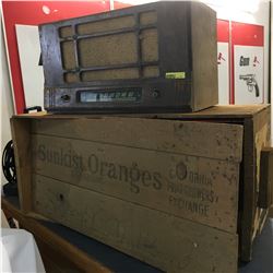 Viking Radio w/Sunkist Oranges Wood Crate