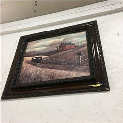 Framed Picture (Horse & Buggy Farm Scene)