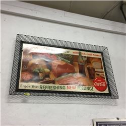 Zing! For your Supper with Ice-Cold Coke (Framed Cardboard Ad) (Frame 23-1/2" x 39") (Cardboard 20" 