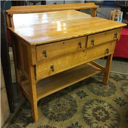 Buffet Side Board (Mirror Back Splash) 3 Drawer