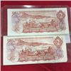 Image 2 : Canada $2 Bills: Crow/Bouey S/N#ARA7590510 Crow/Bouey S/N#ARA2545793