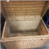 Image 2 : Heavy Wicker Shipping Chest - Label "Norddeutscher Lloyd - Shipping from Bremen Germany to New York 