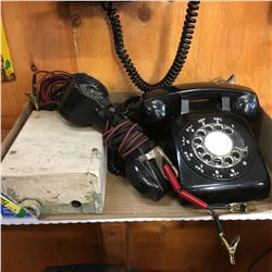 Tray Lot: BELL Theme (Junction Box, Tin Sign, Service Phones, Rotary Phone)