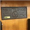 Image 1 : 3 Cast Signs (9" x 4")  "Public Telephone 5¢"