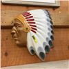 Image 1 : Ceramic Indian Chief Wall Plaque