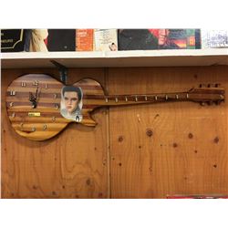 Elvis Presley Laminated Wood Guitar Shape Wall Clock