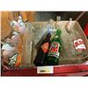 Image 1 : Tray Lot: Pop Bottles & Glasses & Mini Bottles (Crush, 7-UP, Kik, Pepsi, etc)