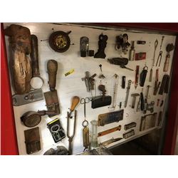 Hand Crafted Display Board w/Variety of Interesting Antique Items !!!