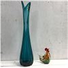Image 1 : Large Murano Blown Glass Vase & Murano Blown Glass Rooster (Multi Color)