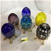 Image 1 : Crystal Eggs / Cut Glass - Very Ornate w/Stands (6)