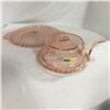 Image 1 : Pink Depression Glass Trivet with Lid ! + Platter