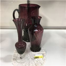 Deep Purple Glassware (3 Pieces)