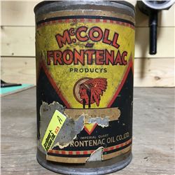 Oil Quart Tin Red Indian "Mc.Coll Frontenac Products (Paper Label)