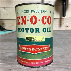 Oil Quart Tin  Northwestern EN-O-CO Motor Oil  (Full)