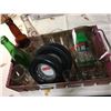 Image 1 : Tray Lot: Tire Ashtrays, Calgary Ginger Ale Glasses, Snap On Pitcher, Tonka Truck Toy, Calgary Bottl