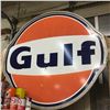 Image 1 : 6' Dia GULF Dealer Sign - Double Sided (Comes w/Bracket Piece)