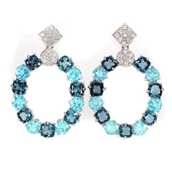 Natural London Blue  & Topaz Brazil Apatite Earrings