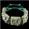 Image 1 : Natural Stone Carved Ribbon Jasper Squirrel Bracelet