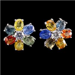 Natural Fancy Sapphire Earrings