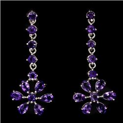 Natural Rich Purple Amethyst Earrings