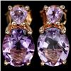 Image 1 : NATURAL PURPLE AMETHYST OVAL & HEART Earrings