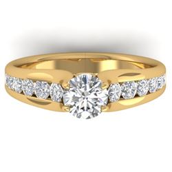 1.37 CTW Certified VS/SI Diamond Solitaire Ring 14K Yellow Gold - REF-203H3A - 30416