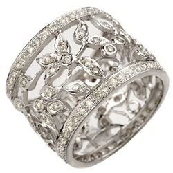 1.30 CTW Certified VS/SI Diamond Ring 18K White Gold - REF-123X6T - 10660