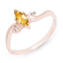 0.29 CTW Citrine & Diamond Ring 14K Rose Gold - REF-16X9T - 12346
