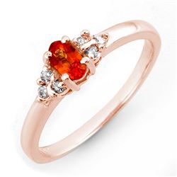 0.44 CTW Orange Sapphire & Diamond Ring 14K Rose Gold - REF-25A3X - 10558
