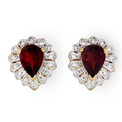 2.20 CTW Garnet Earrings 10K Yellow Gold - REF-15M3H - 13589