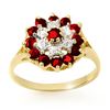 Image 1 : 1.12 CTW Ruby & Diamond Ring 10K Yellow Gold - REF-19X6T - 12565