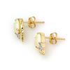 Image 2 : 1.03 CTW Opal & Diamond Earrings 10K Yellow Gold - REF-14W5F - 12881