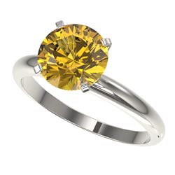 2.50 CTW Certified Intense Yellow SI Diamond Solitaire Ring 10K White Gold - REF-836K4W - 32950