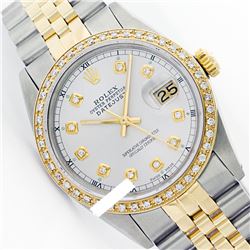 Rolex Ladies Two Tone 14K Gold/SS, Diamond Dial & Diamond Bezel, Sapphire Crystal - REF-434X6Y