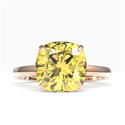 6 CTW Cushion Cut Citrine Designer Inspired Engagement Ring 14K Rose Gold - REF-31X6T - 22177