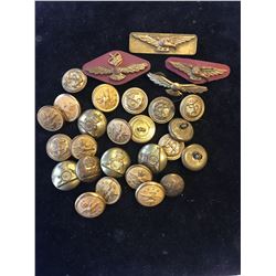 MISCELANIOUS LOT OF RCAF,RCHA,NAVY PINS BUTTONS ETC