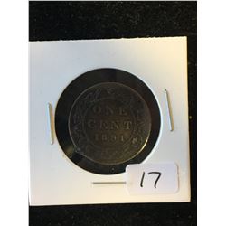 1891(SLSD) CANADA LARGE CENT! KEY DATE!