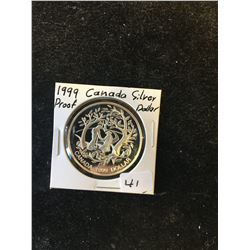 1999 CANADA PROOF SILVER DOLLAR! NO CASE!