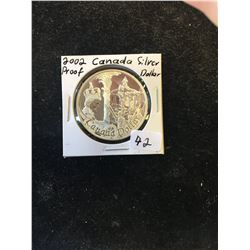 2002 CANADA PROOF SILVER DOLLAR! NO CASE