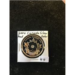 2004 CANADA PROOF SILVER DOLLAR!NO CASE