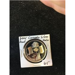 2005 CANADA PROOF SILVER DOLLAR! NO CASE!