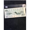 Image 2 : 1991 BANK OF CANADA $20 RADAR NOTE!