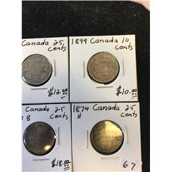 CANADA VICTORIA 25 CENTS LOT!