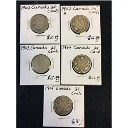 CANADA EDWARD VII 25 CENTS LOT!
