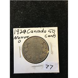 1920(NARROW 0) CANADA 50 CENTS!