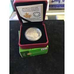 2015 CANADA $20 FINE SILVER COIN! TRANSCONTINENTAL RAILROAD